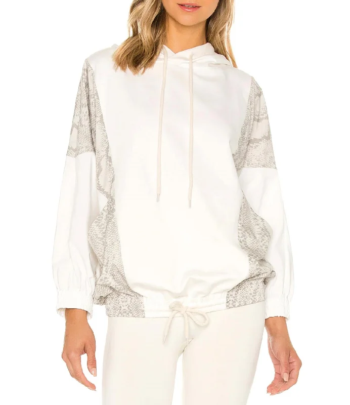 Warm Hooded Sweatshirts for Women Stella Popover Hoodie In Taupe Snake